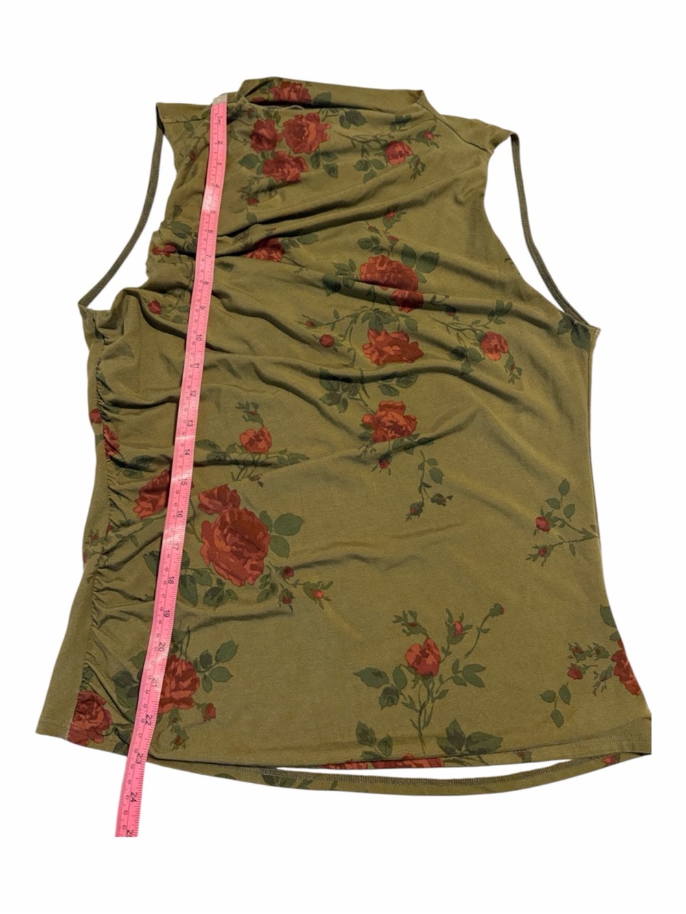 Reformation Olive Green Floral Mock-Neck Tank - Picture 8 of 12